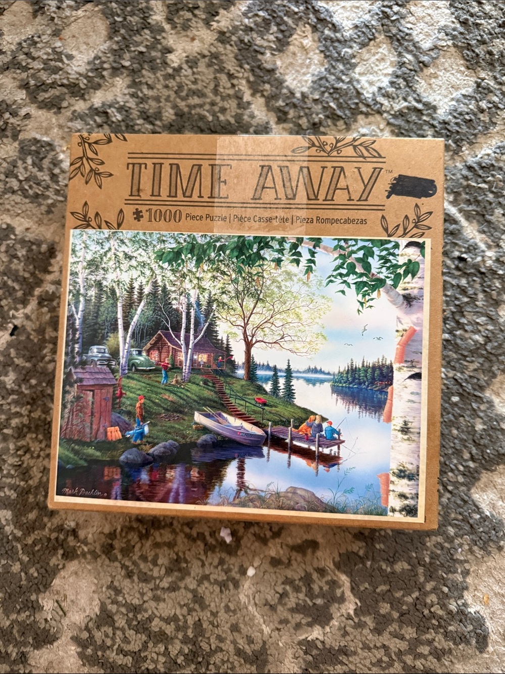 1000-Piece Jigsaw Puzzle — Scenic Lake Cottage (Green & Brown)